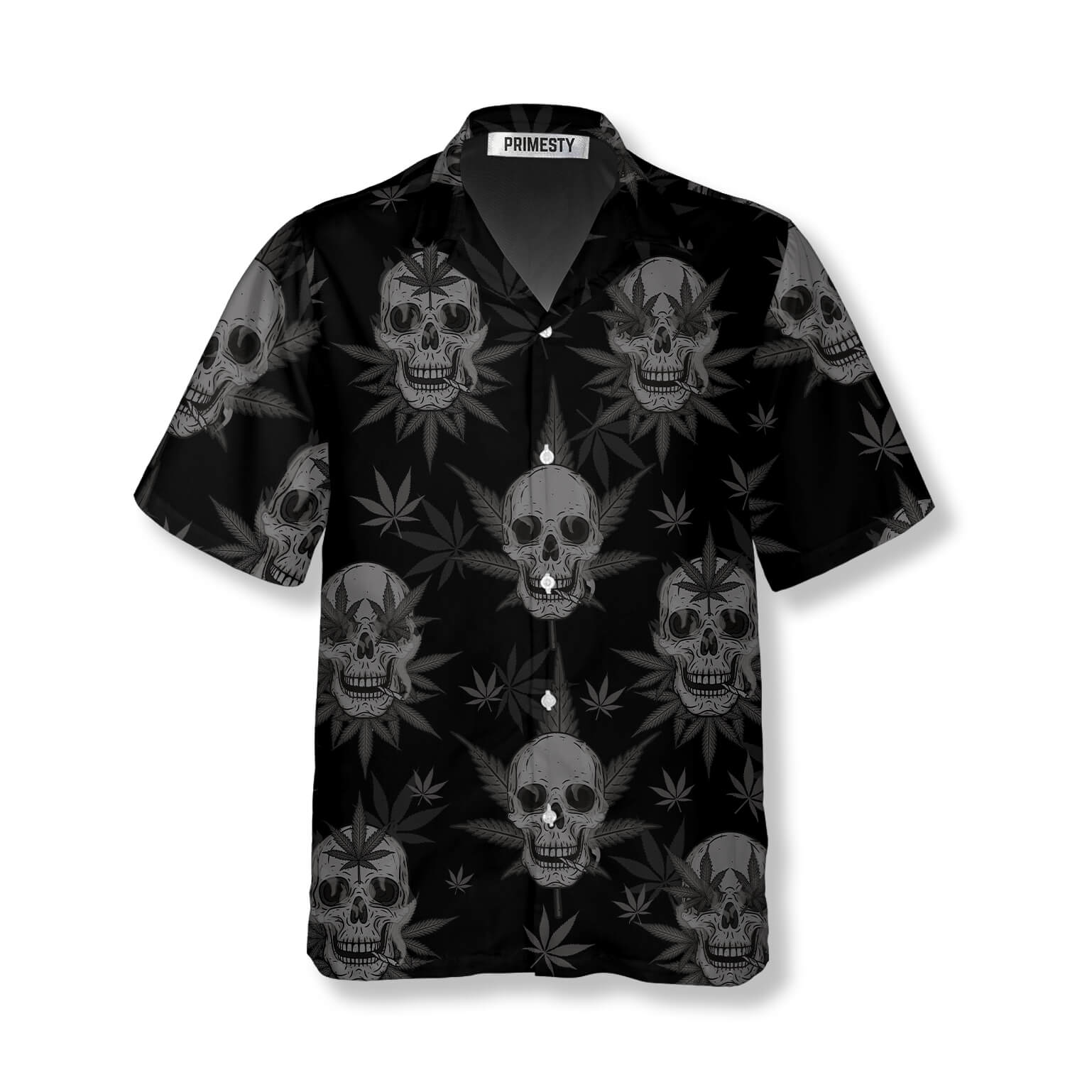 Goth Skull Weed Skull Shirts for Men Skull Hawaiian Shirt