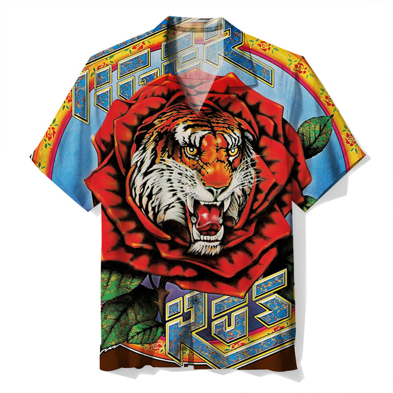Grateful Dead-Robert Hunter Tiger Rose Unisex Hawaiian Shirt