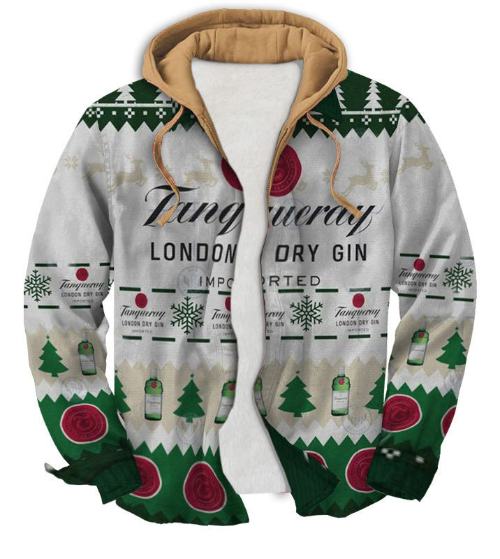 Grey Classic Geometric Ugly Zip Hoodie