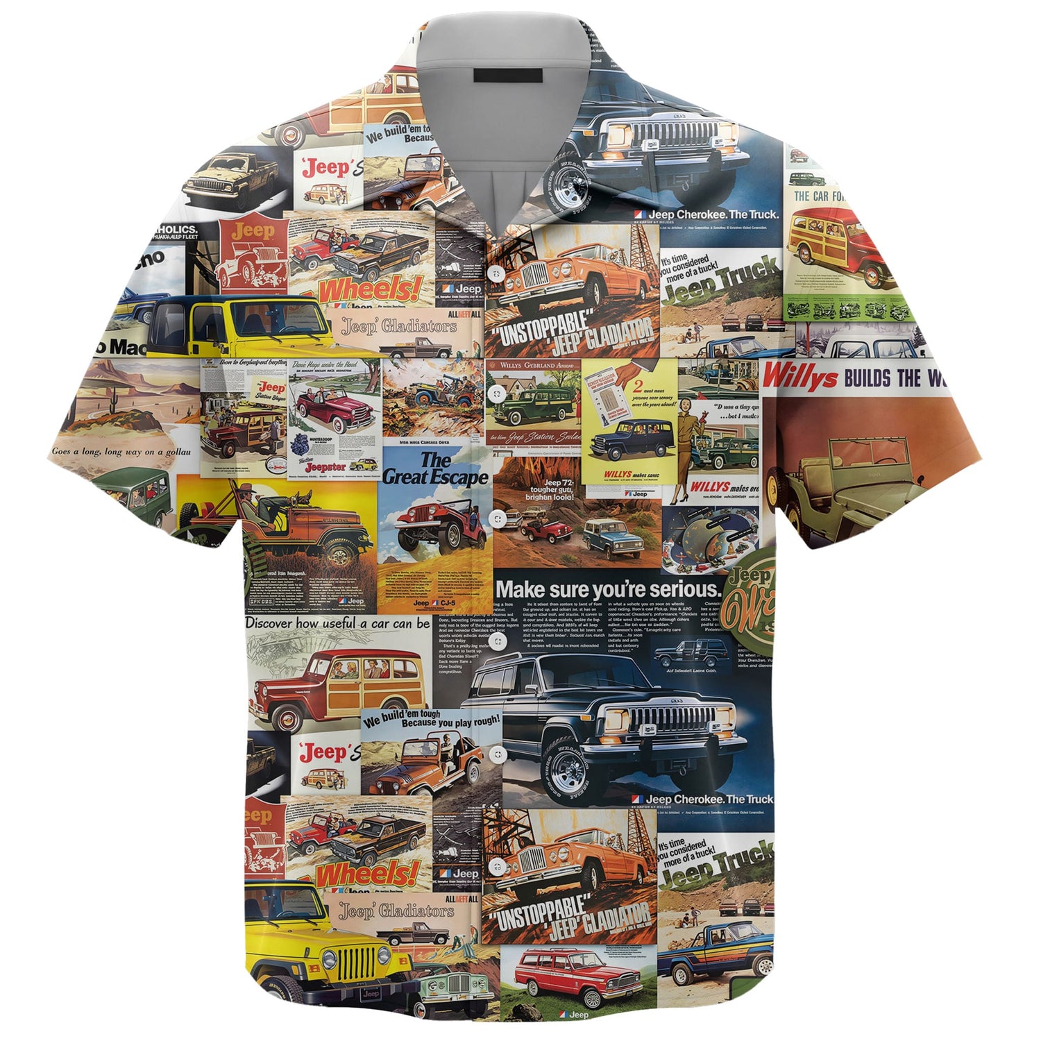 Retro Jeep Collage  Hawaiian Shirt