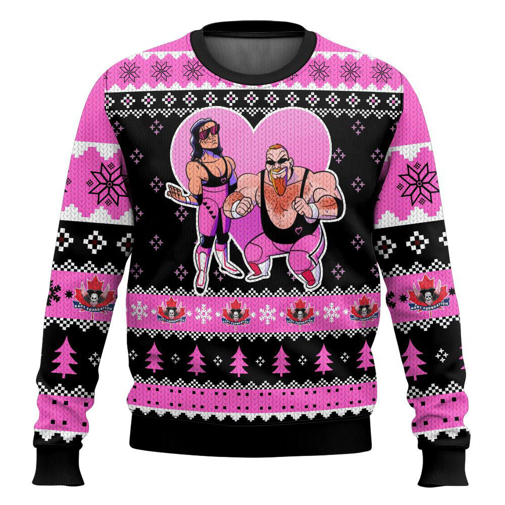 Hart Foundation Duo WWE Ugly Sweater