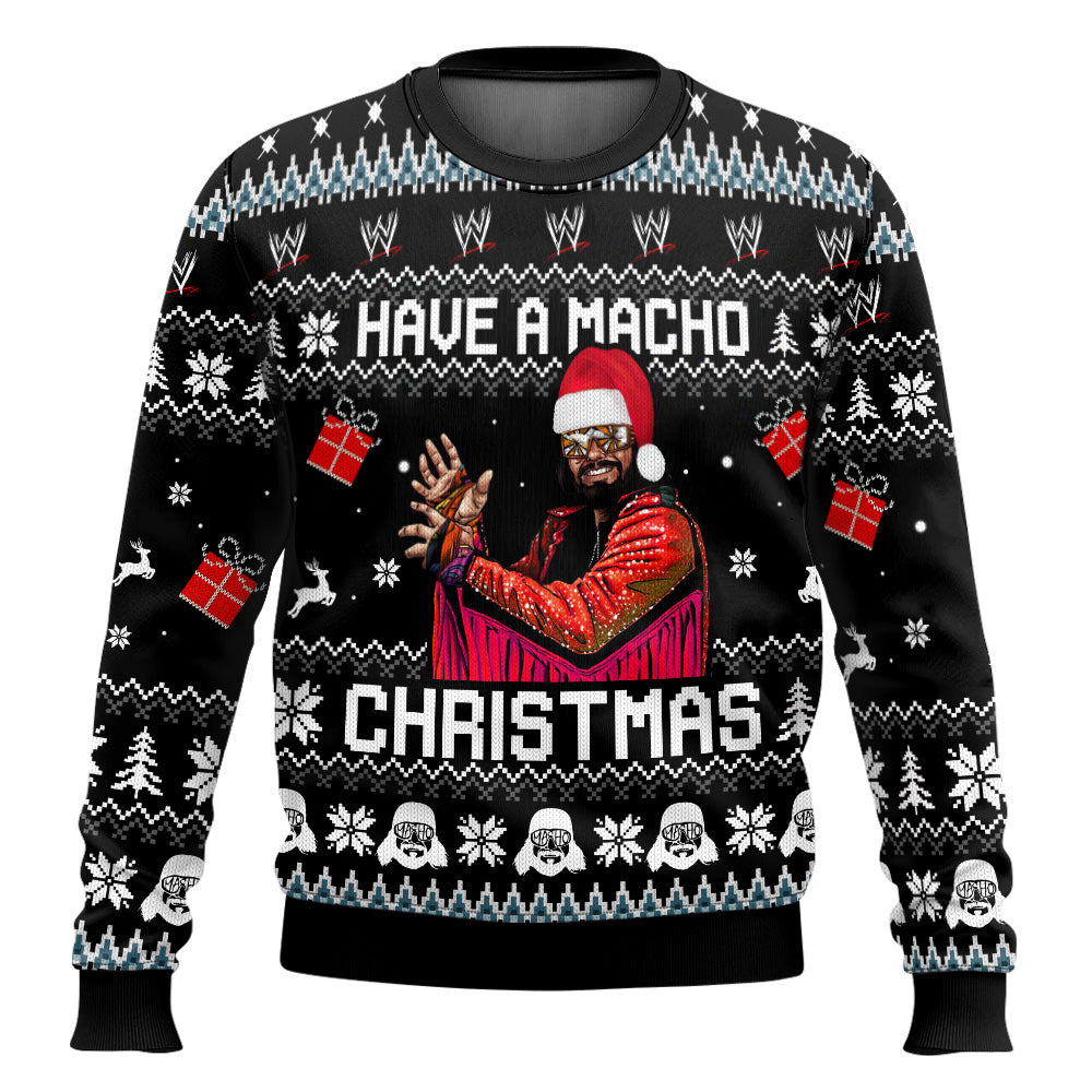 Have A Macho Xmas WWE Ugly Sweater