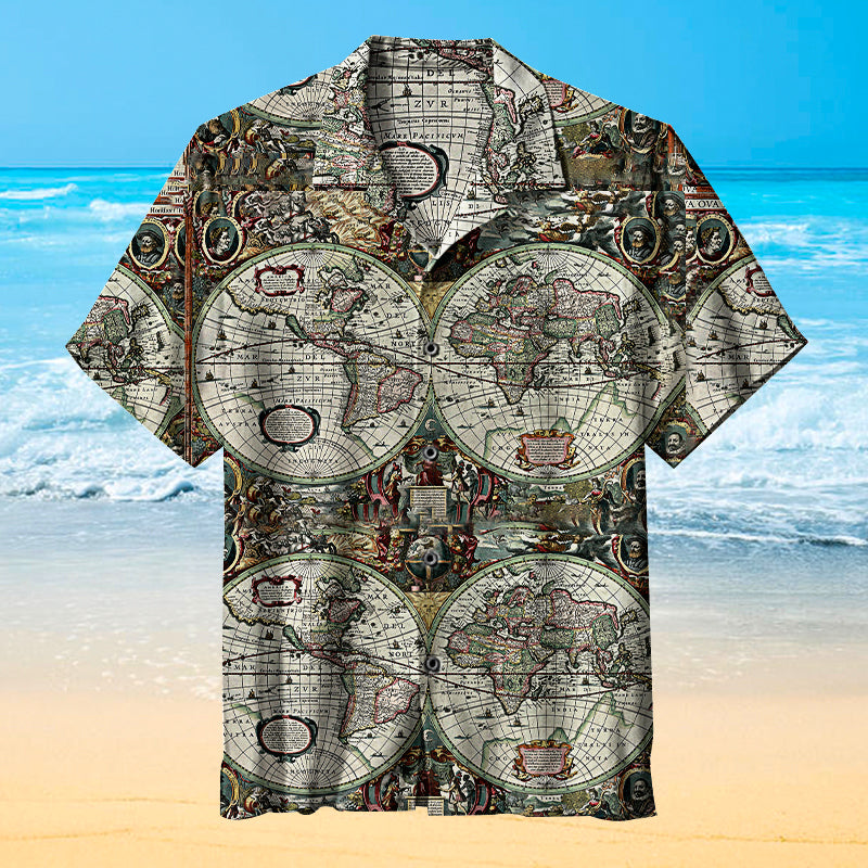 Historical Old World Map|Universal Hawaiian Shirt