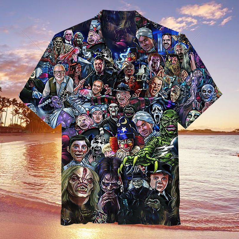 Horror movie characters collection Unisex Hawaiian Shirt