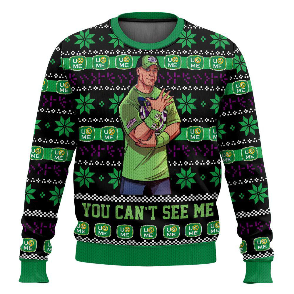 John Cena You Can’t See Me WWE Ugly Sweater