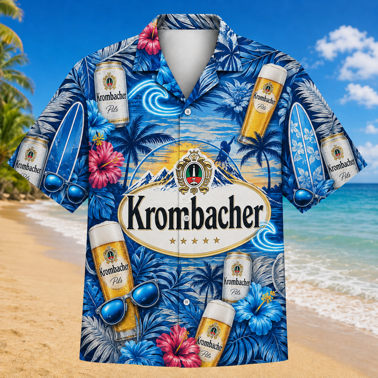 Krombacher Pils Surf Hawaiian Shirt