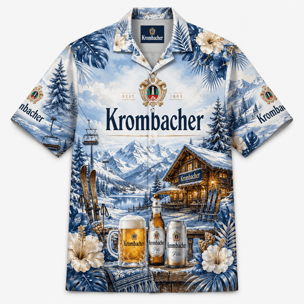 Krombacher Ski Hawaiian Shirt