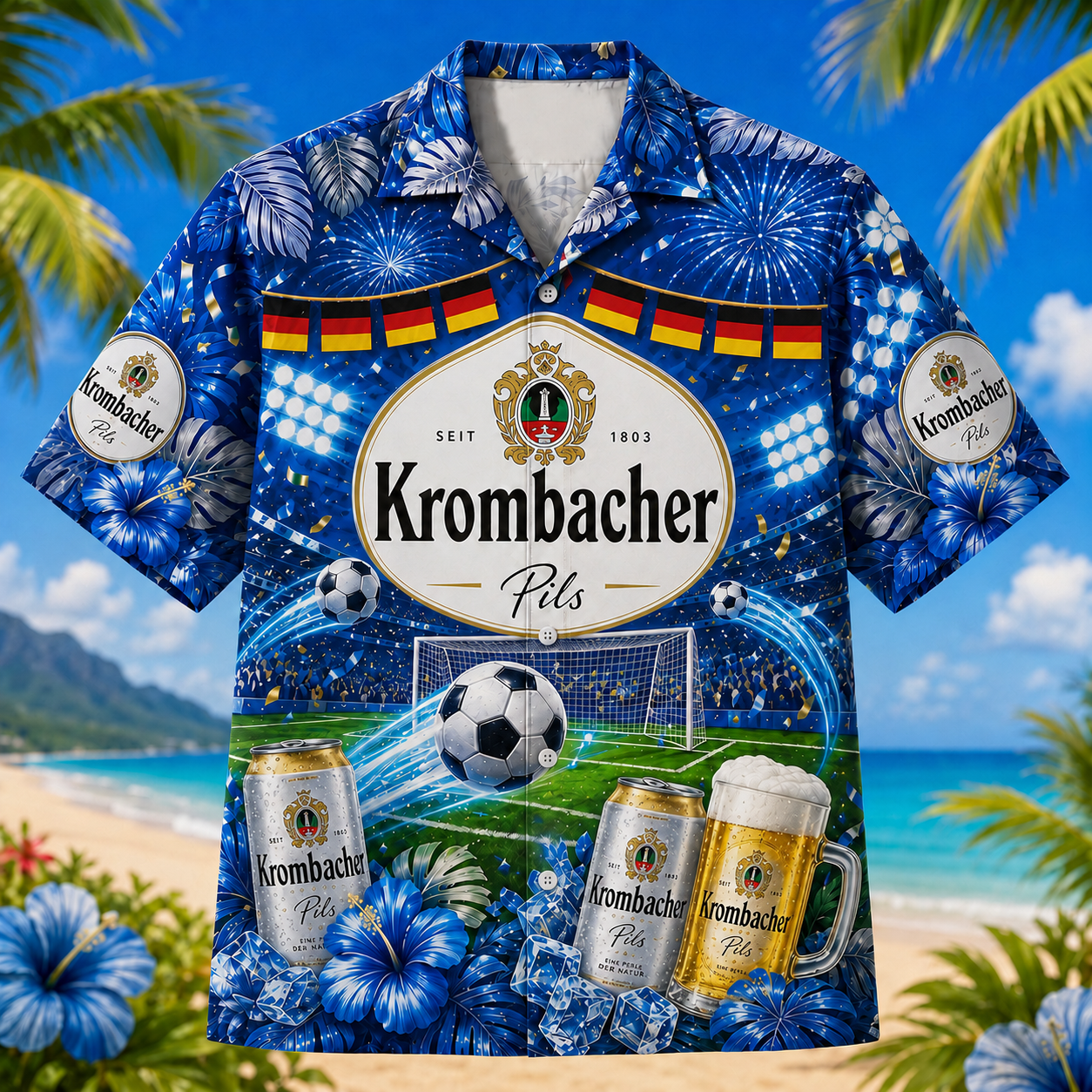 Krombacher Soccer Hawaiian Shirt