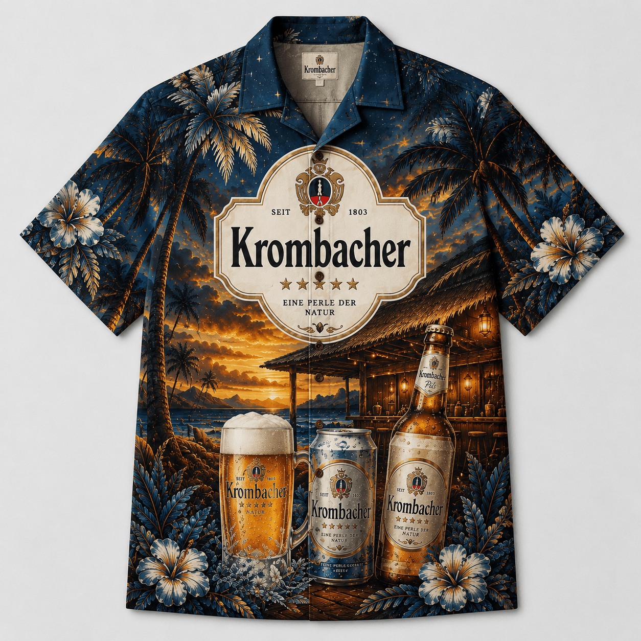 Krombacher Sunset Hawaiian Shirt