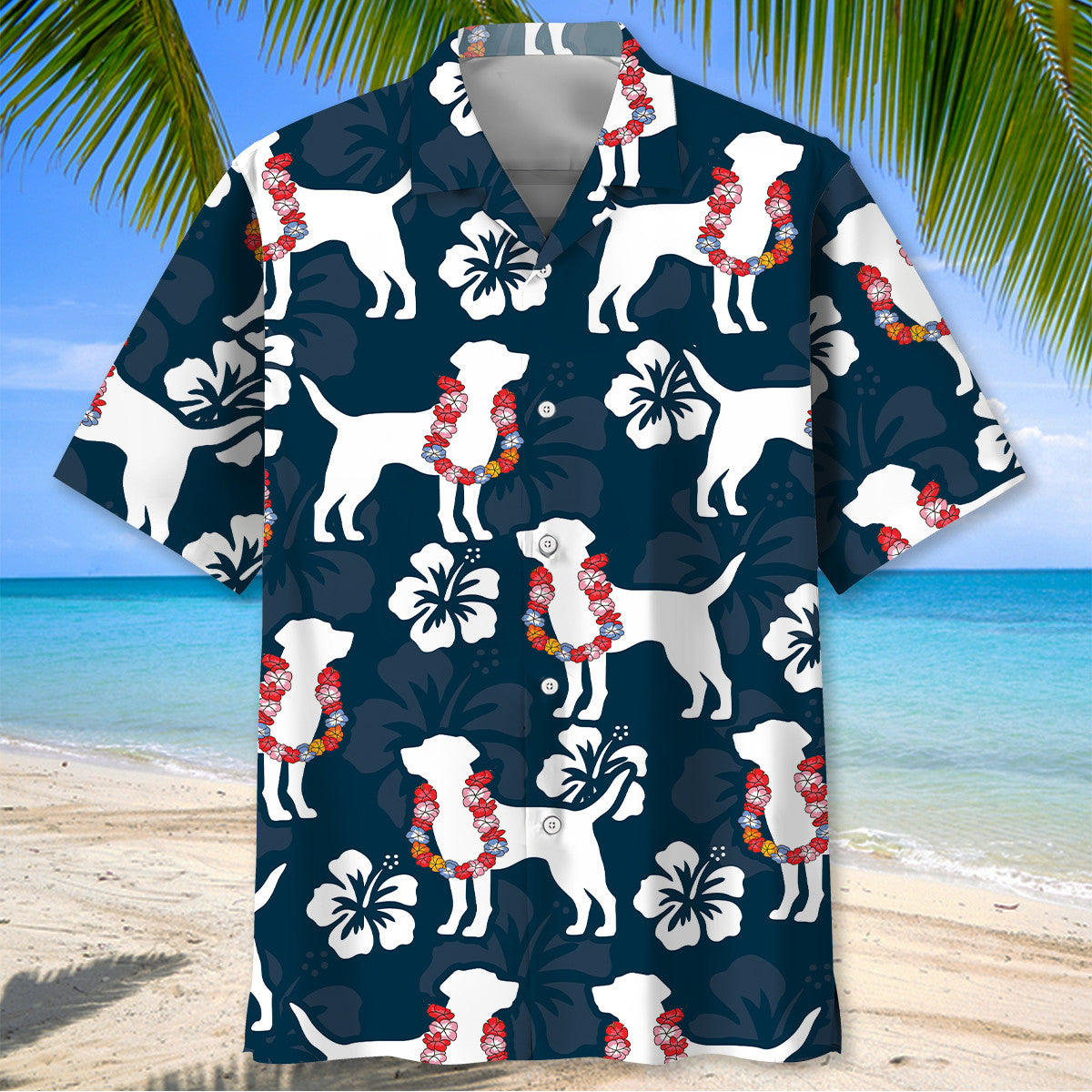 Labrador Aloha Hibiscus Hawaiian Shirt
