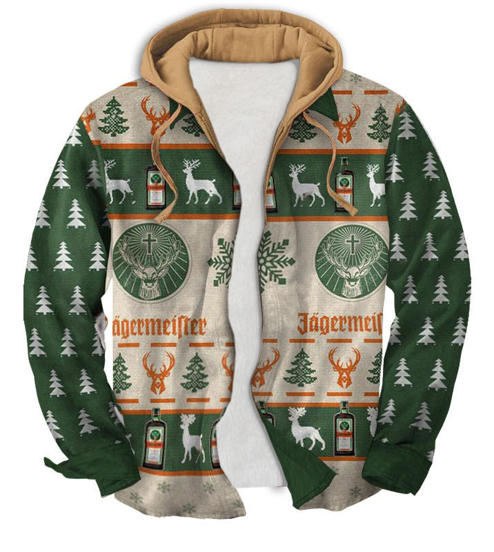 Light green Geometric Ugly Zip Hoodie