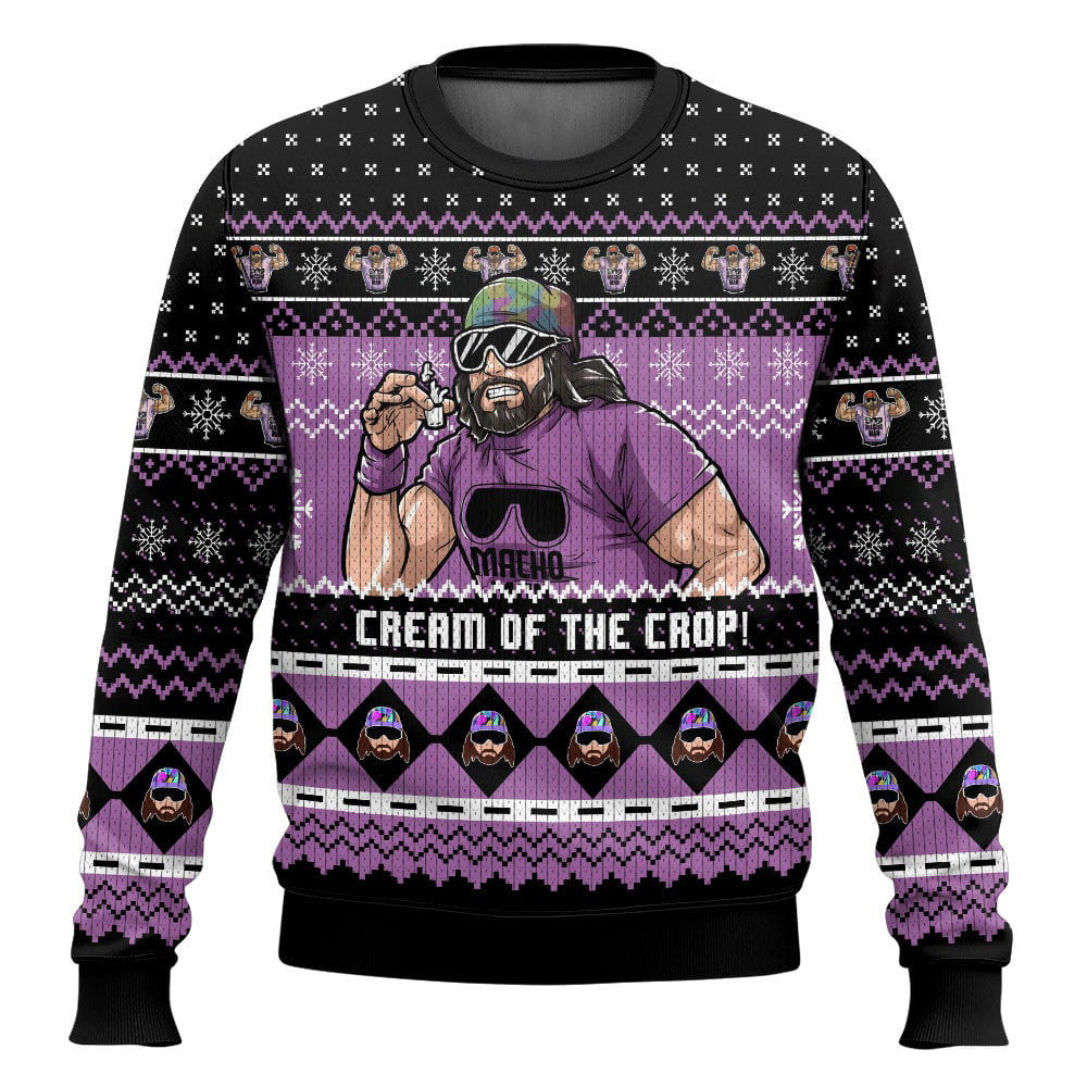 Macho Man Cream Of The Crop WWE Christmas Ugly Sweater