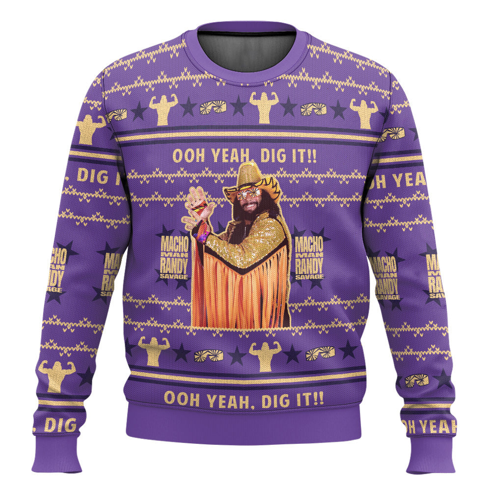 Macho Man Oh Yeah Dig It WWE Ugly Sweater