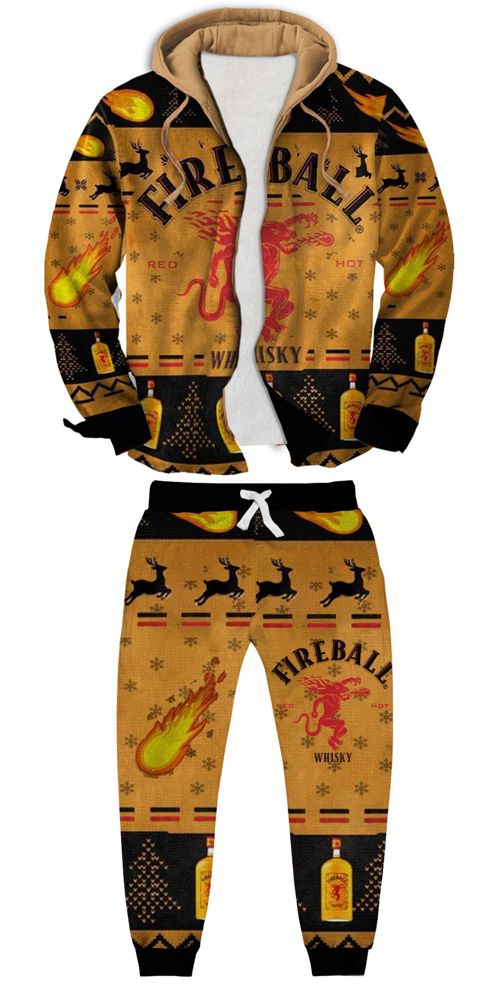 Men's Fake Two Gradient Plaid Ugly Zip Hoodie & Sweatpant Set