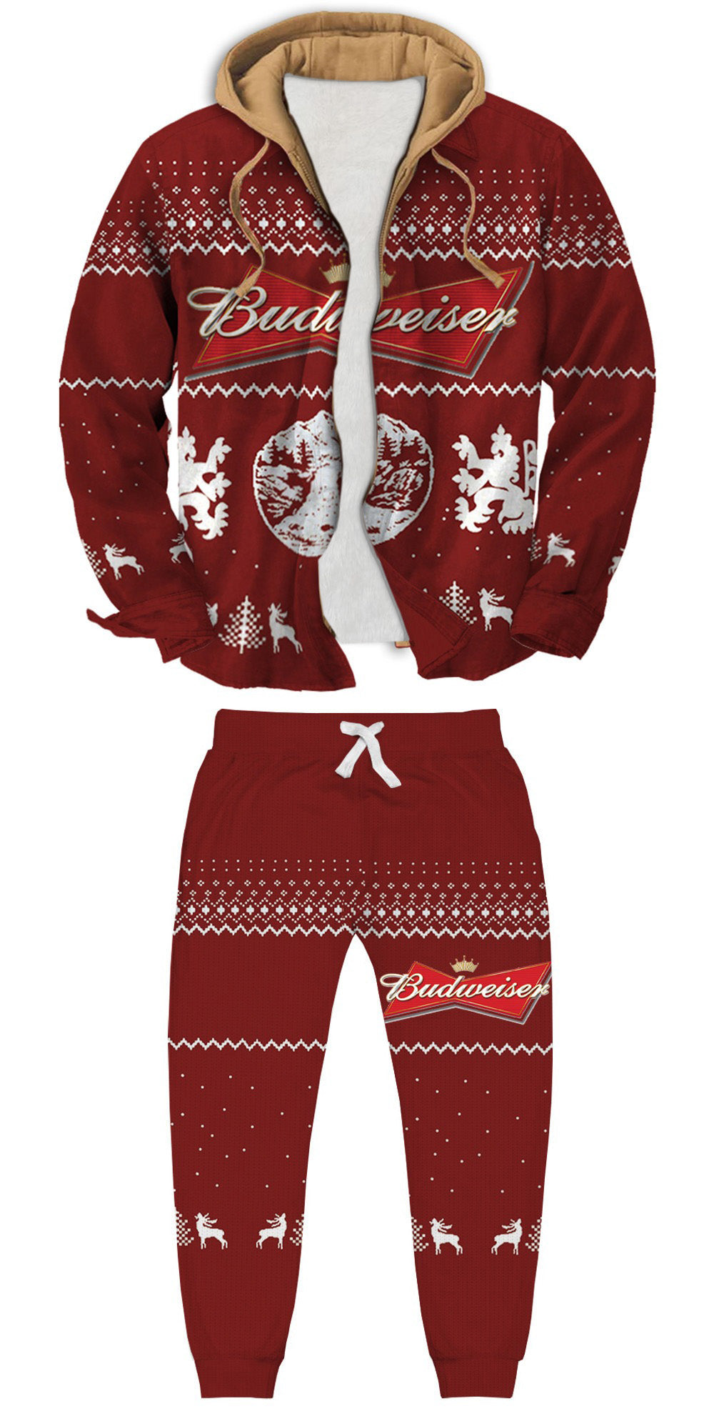 Men's Fake Two Gradient Plaid Ugly Zip Hoodie & Sweatpant Set Style 002