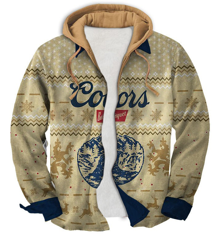 Men's Fake Two  Gradient Ugly Zip Hoodie Collection 001