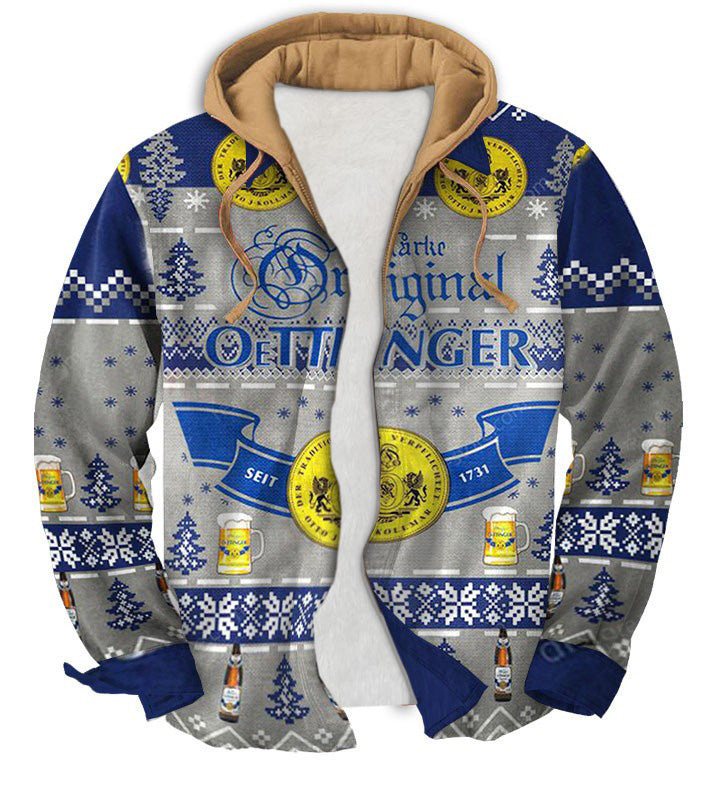 Men's Fake Two  Gradient Ugly Zip Hoodie Collection 002