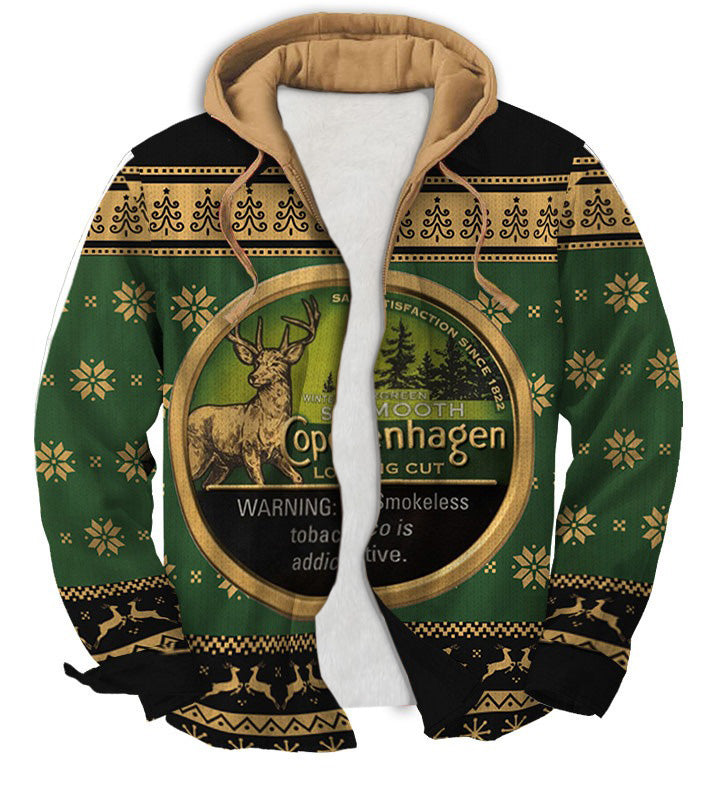 Men's Fake Two  Gradient Ugly Zip Hoodie Collection 003