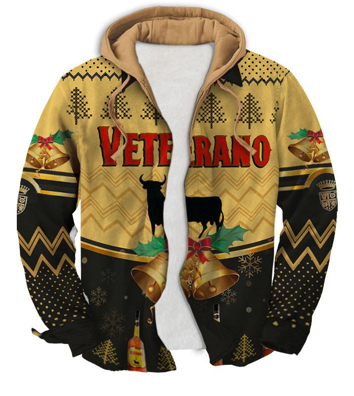 Men's Fake Two  Gradient Ugly Zip Hoodie Collection 013