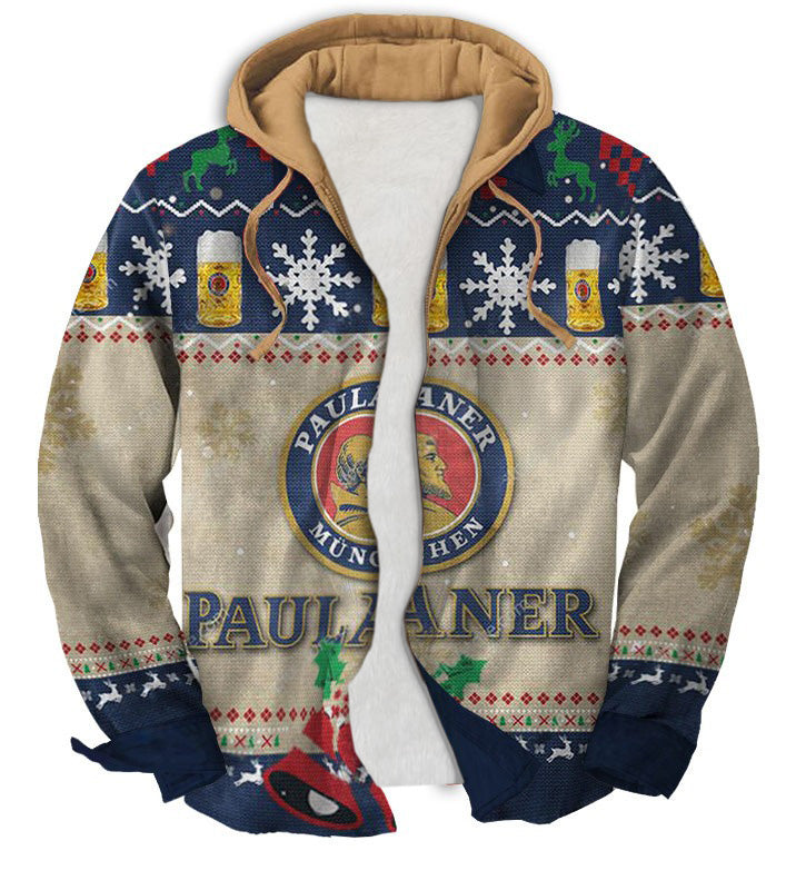 Men's Fake Two  Gradient Ugly Zip Hoodie Collection 016