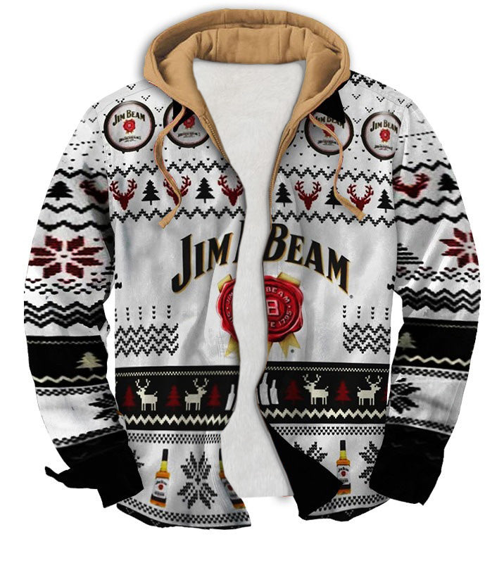 Men's Fake Two  Gradient Ugly Zip Hoodie Collection 018