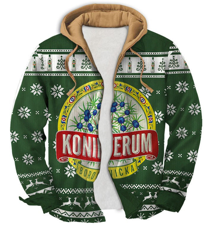 Men's Fake Two  Gradient Ugly Zip Hoodie Collection 019