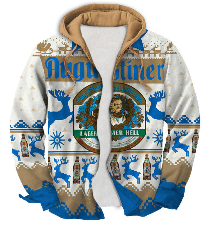 Men's Fake Two  Gradient Ugly Zip Hoodie Collection 020