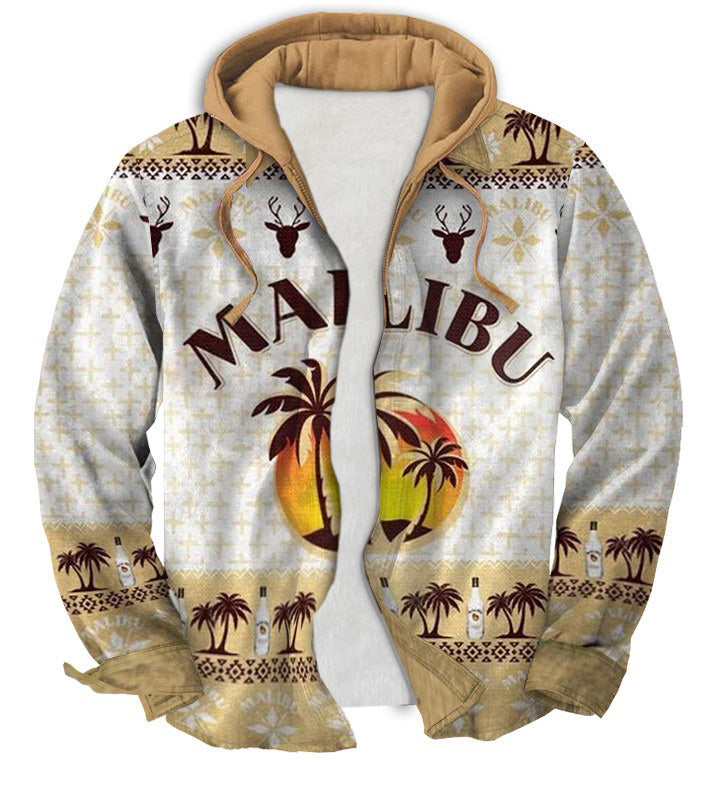 Men's Fake Two  Gradient Ugly Zip Hoodie Collection 022