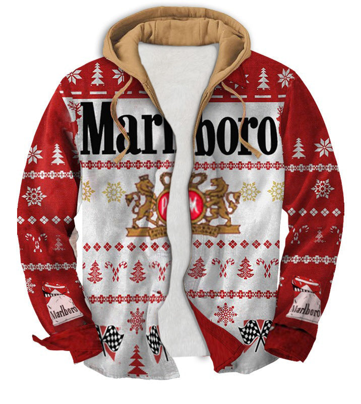 Men's Fake Two  Gradient Ugly Zip Hoodie Collection 023