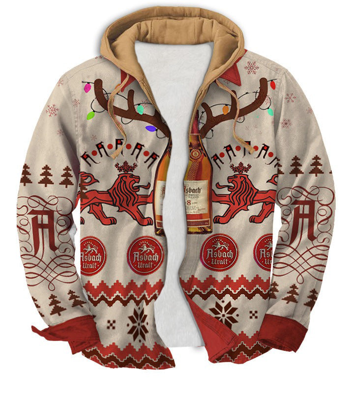 Men's Fake Two  Gradient Ugly Zip Hoodie Collection 026