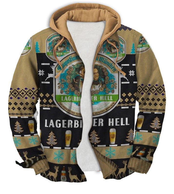 Men's Fake Two  Gradient Ugly Zip Hoodie Collection 029