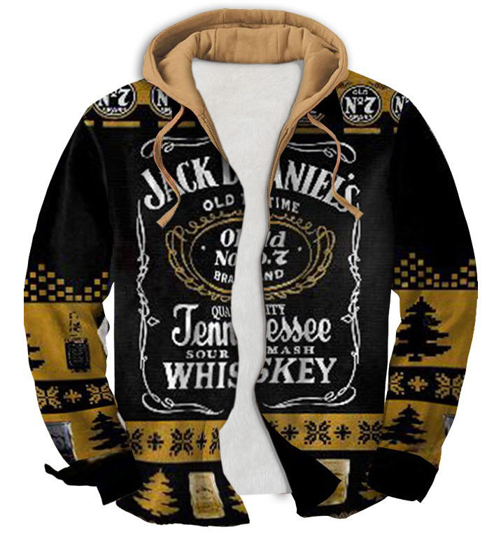 Men's Fake Two  Gradient Ugly Zip Hoodie Collection 033