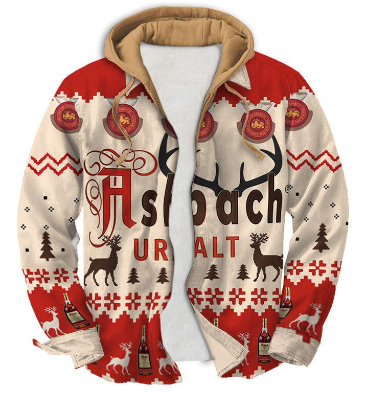 Men's Fake Two  Gradient Ugly Zip Hoodie Collection 034