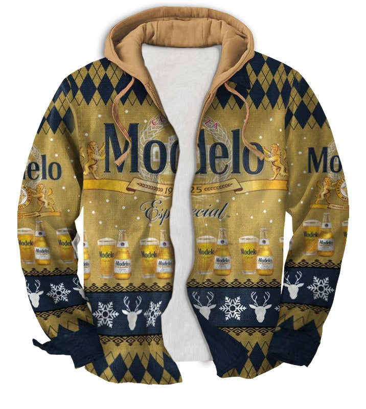 Men's Fake Two  Gradient Ugly Zip Hoodie Collection 036