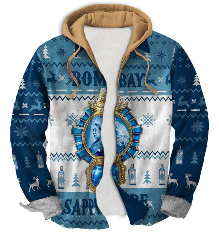 Men's Fake Two  Gradient Ugly Zip Hoodie Collection 037