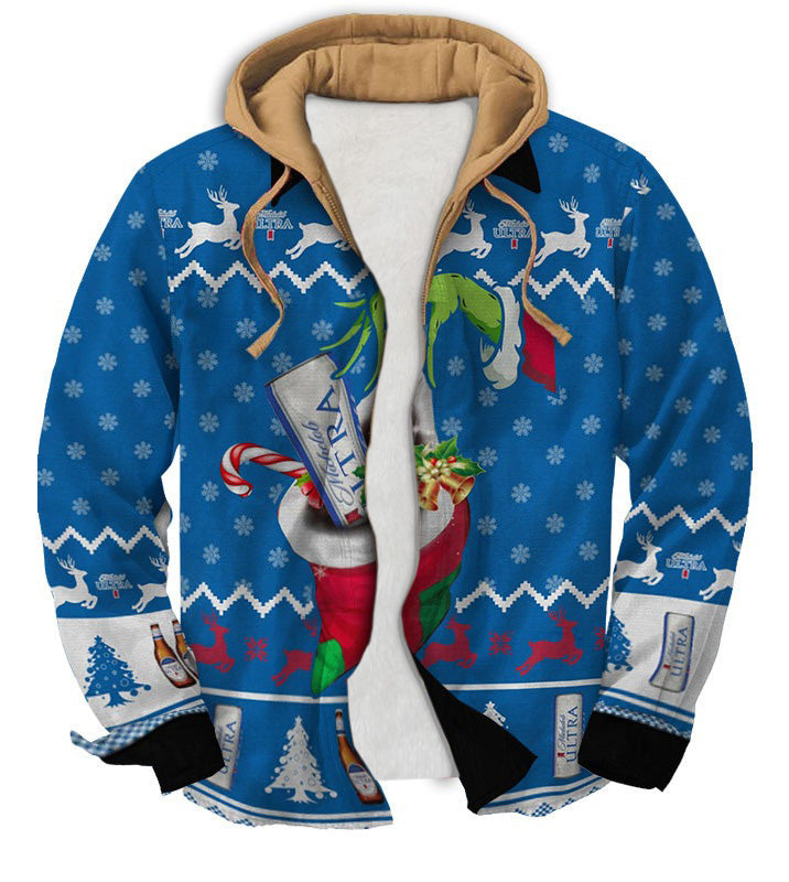 Men's Fake Two  Gradient Ugly Zip Hoodie Collection 040
