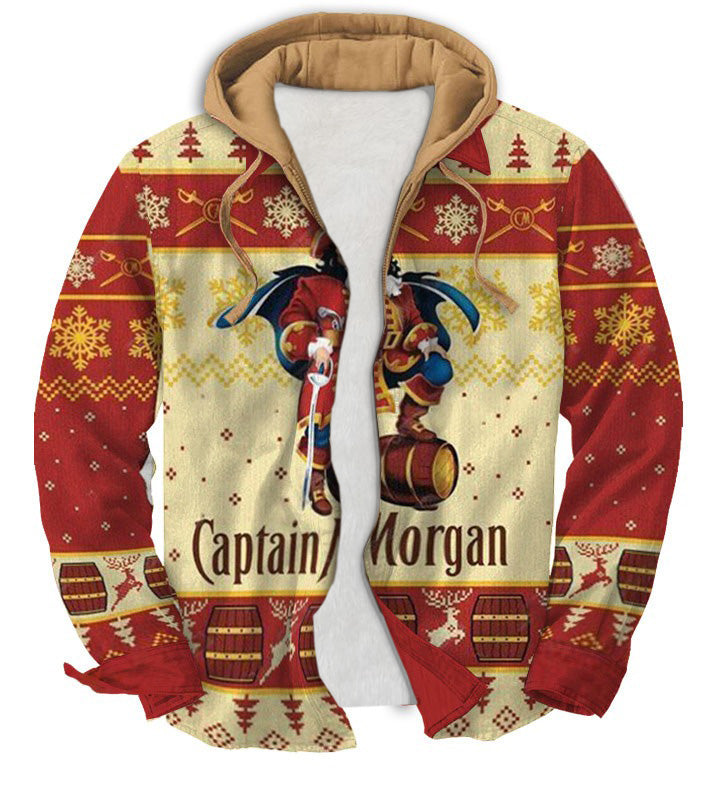 Men's Fake Two  Gradient Ugly Zip Hoodie Collection 041