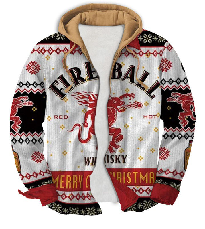 Men's Fake Two  Gradient Ugly Zip Hoodie Collection 042