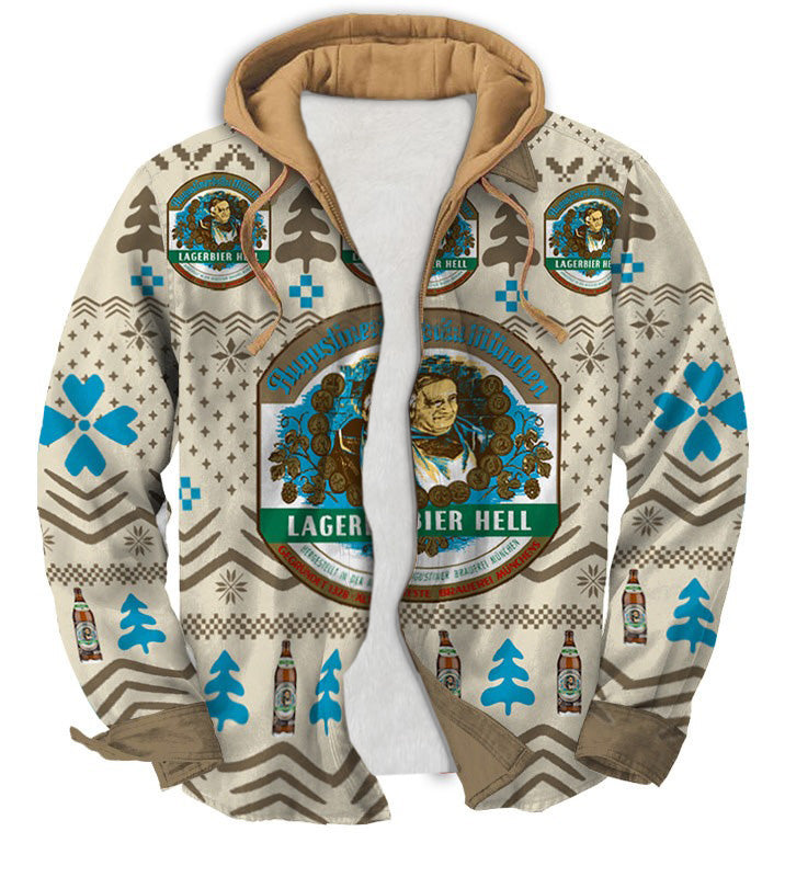 Men's Fake Two  Gradient Ugly Zip Hoodie Collection 043