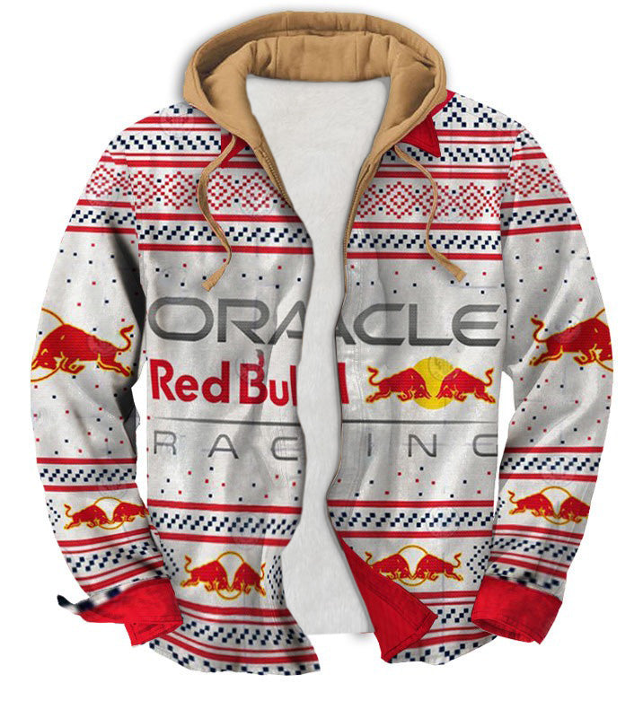 Men's Fake Two  Gradient Ugly Zip Hoodie Collection 044