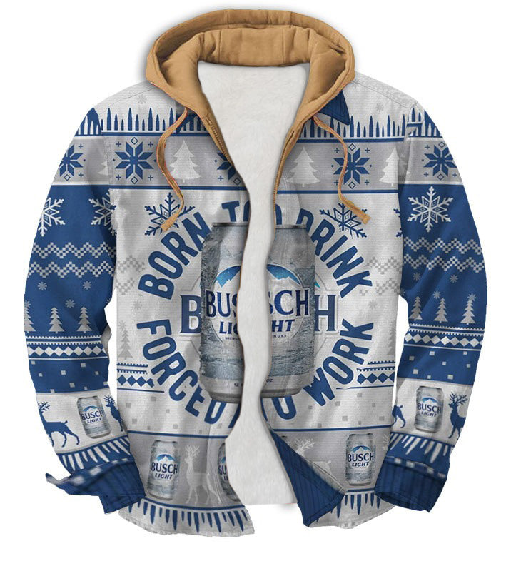 Men's Fake Two  Gradient Ugly Zip Hoodie Collection 045