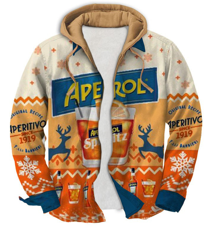 Men's Fake Two  Gradient Ugly Zip Hoodie Collection 051