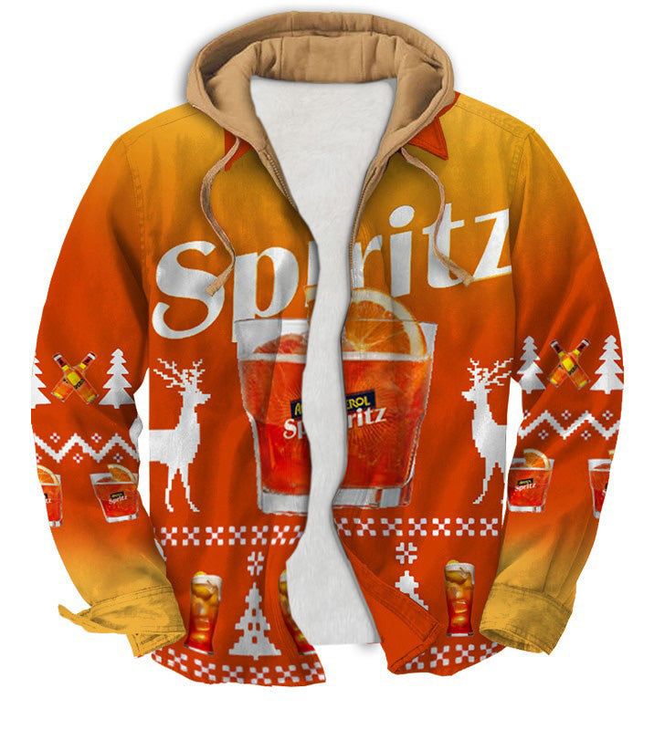 Men's Fake Two  Gradient Ugly Zip Hoodie Collection 052
