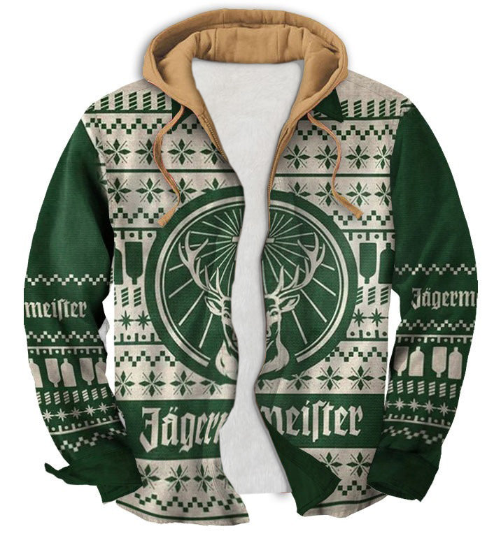 Men's Fake Two  Gradient Ugly Zip Hoodie Collection 053