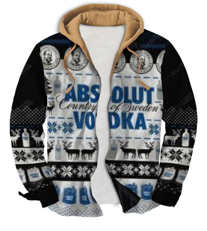 Men's Fake Two  Gradient Ugly Zip Hoodie Collection 054