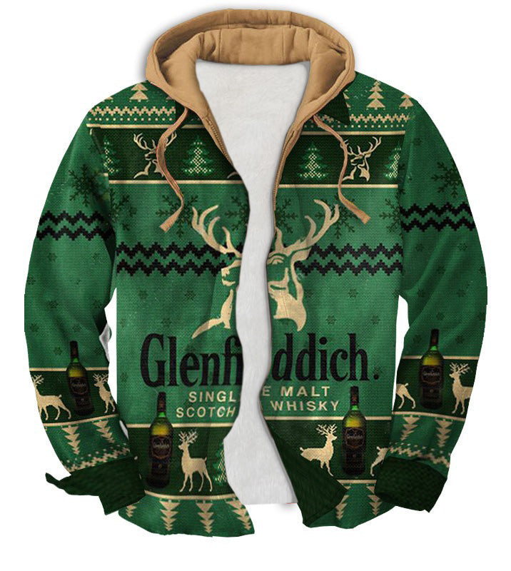 Men's Fake Two  Gradient Ugly Zip Hoodie Collection 055