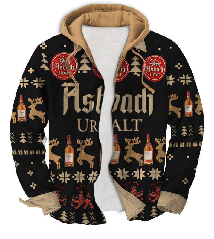 Men's Fake Two Gradient Ugly Zip Hoodie Style 003