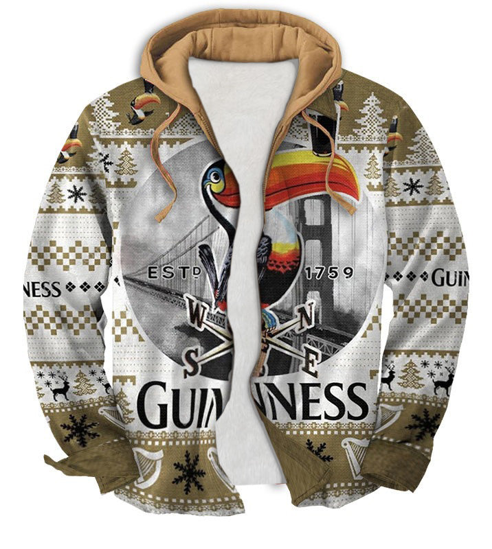 Men's Fake Two Gradient Ugly Zip Hoodie Style 009