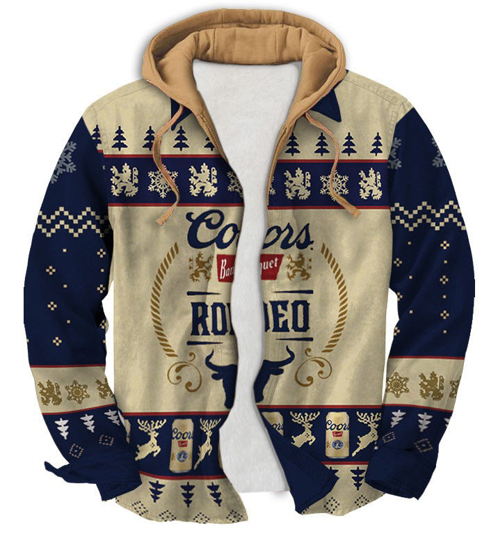 Men's Fake Two Gradient Ugly Zip Hoodie Style 011