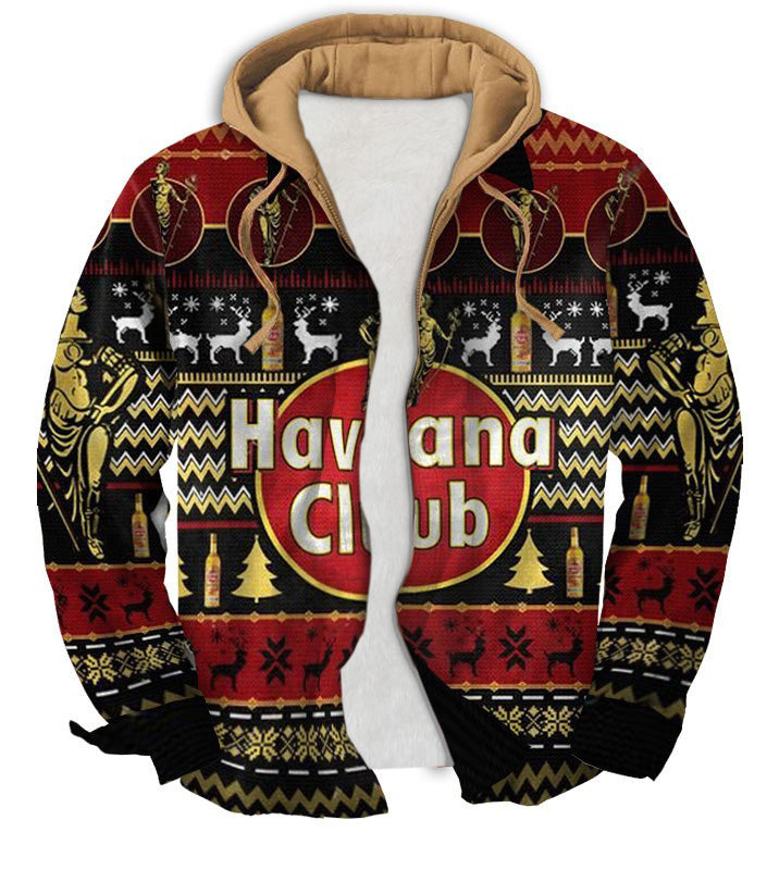 Men's Fake Two Gradient Ugly Zip Hoodie Style 014